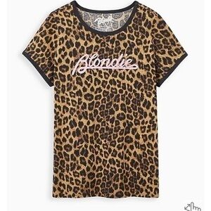 Torrid Blondie Leopard Classic Fit Ringer Tee Shirt Sz 0X or 12